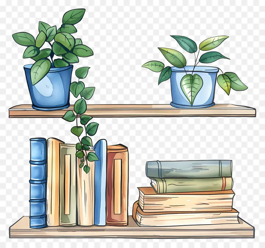 Prateleira Com Livros，Bookshelf PNG