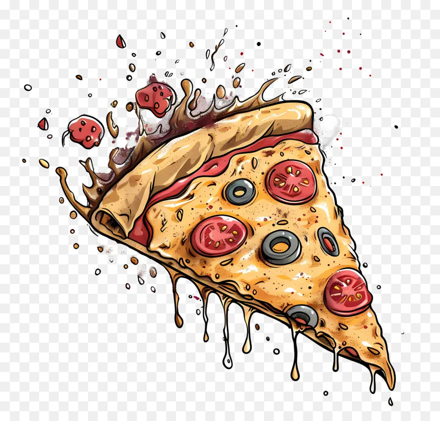 Fatia De Pizza De Calabresa，Queijo PNG