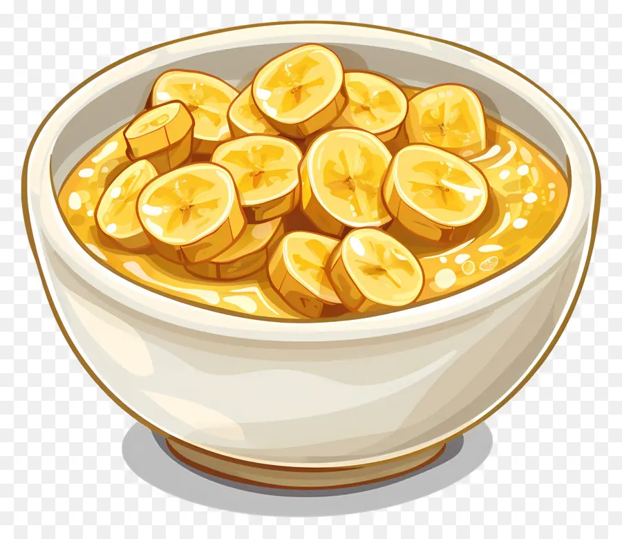 Fatias De Banana Na Tigela，Fruta PNG