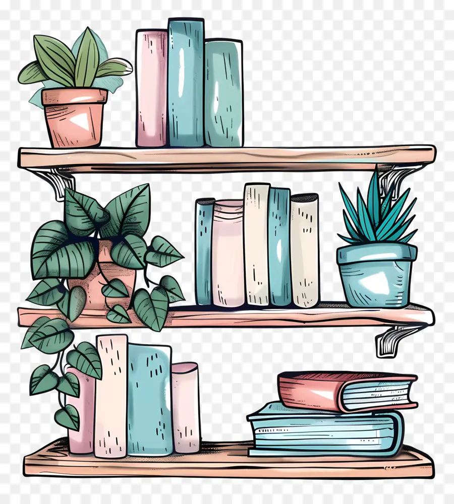 Prateleira Com Livros，Home Office PNG