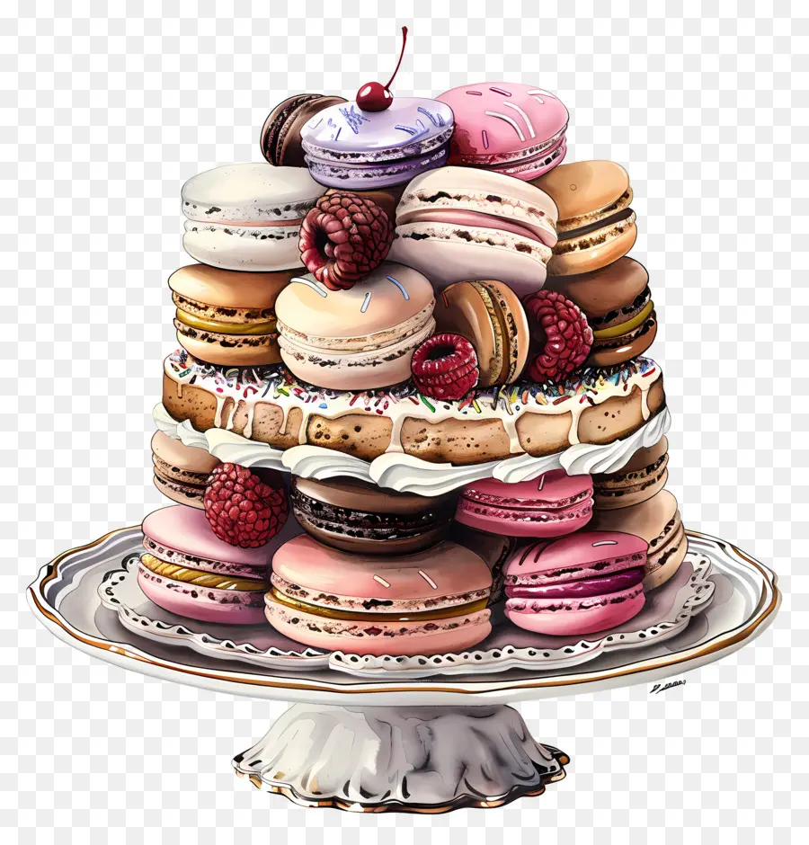 Bolo Do Paraíso Do Macaron，Bolo De Casamento PNG