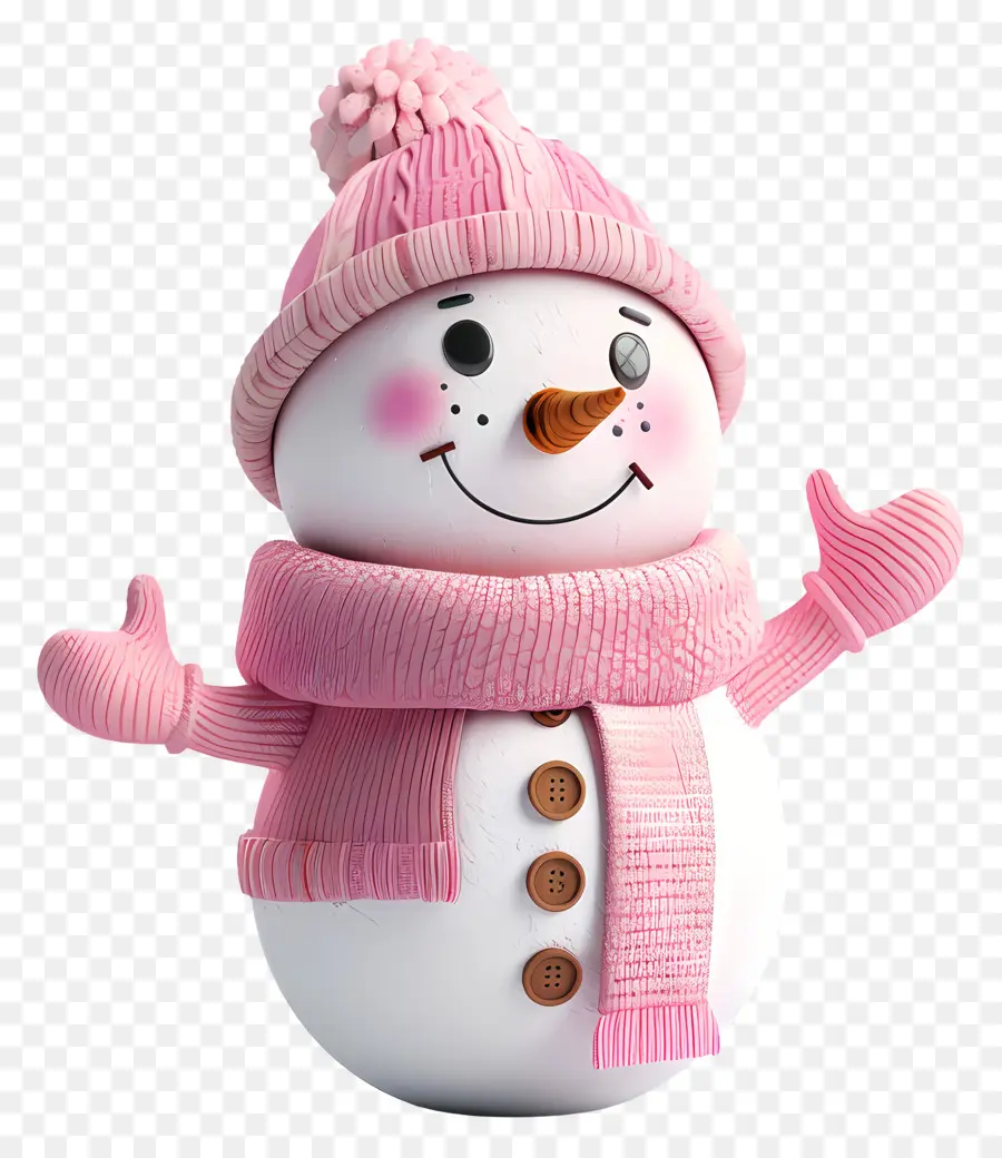 Boneco De Neve Rosa，Inverno PNG