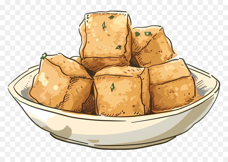 Tofu Frito，Vegan PNG