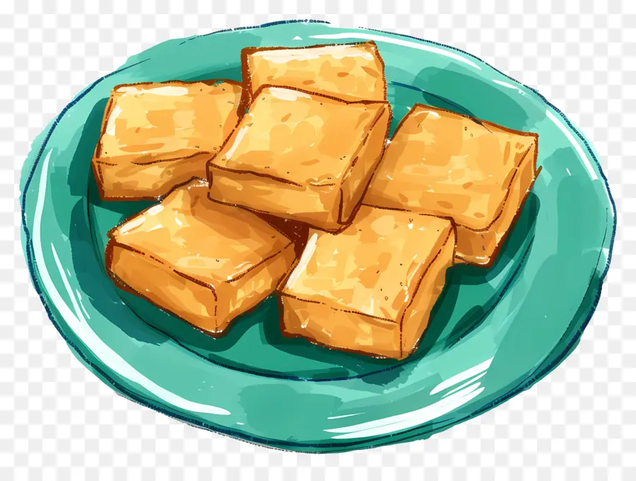 Tofu Frito，Comidas Fritas PNG