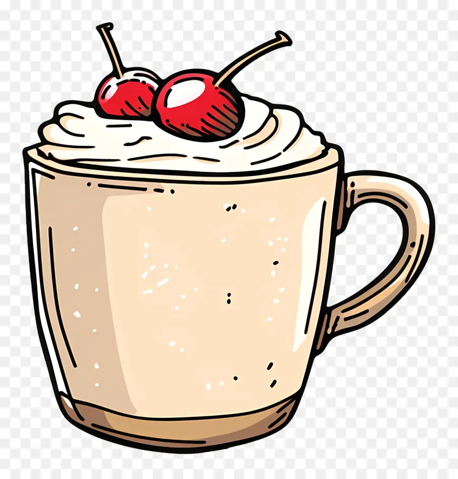 Xícara De Café，Cerejas PNG