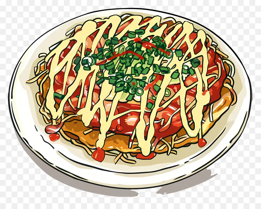 Okonomiyaki，Prato Japonês PNG