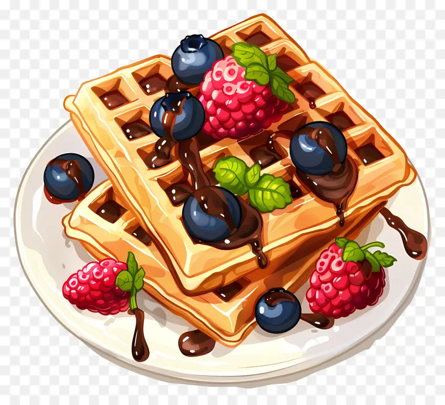 Waffles，Café Da Manhã PNG