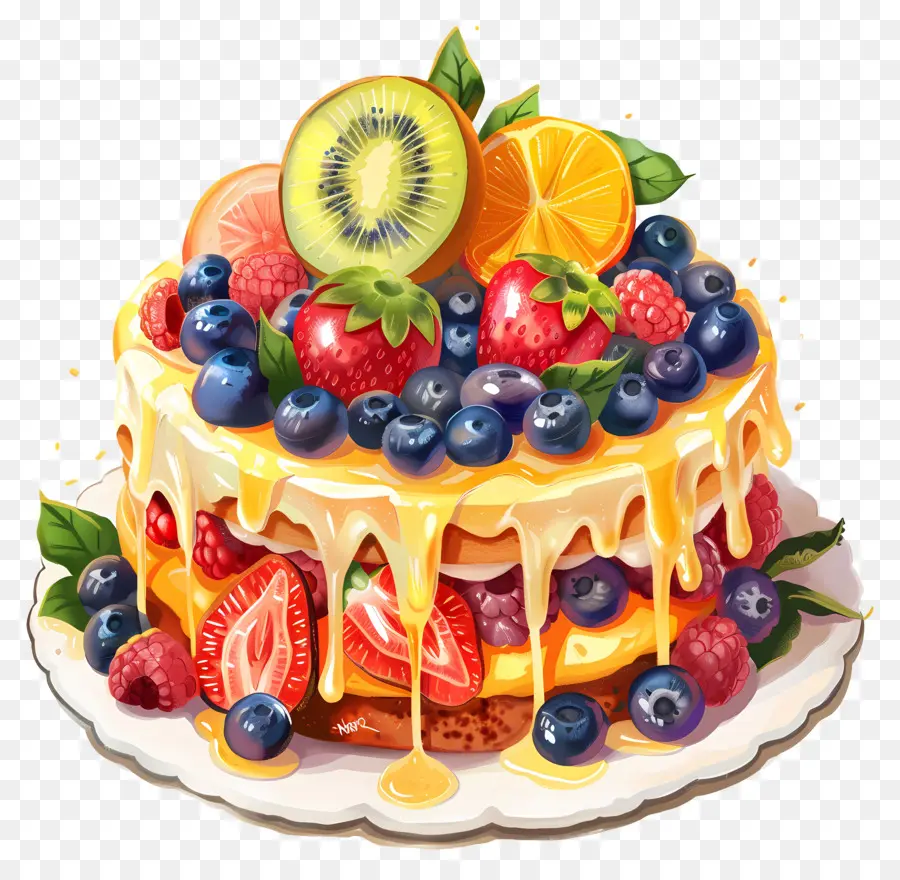 Bolo De Frutas Do Sol，Fruit Cake PNG