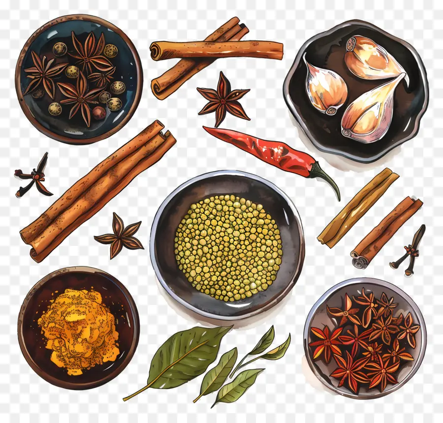 Especiarias Indianas，Especiarias De Cozinha PNG