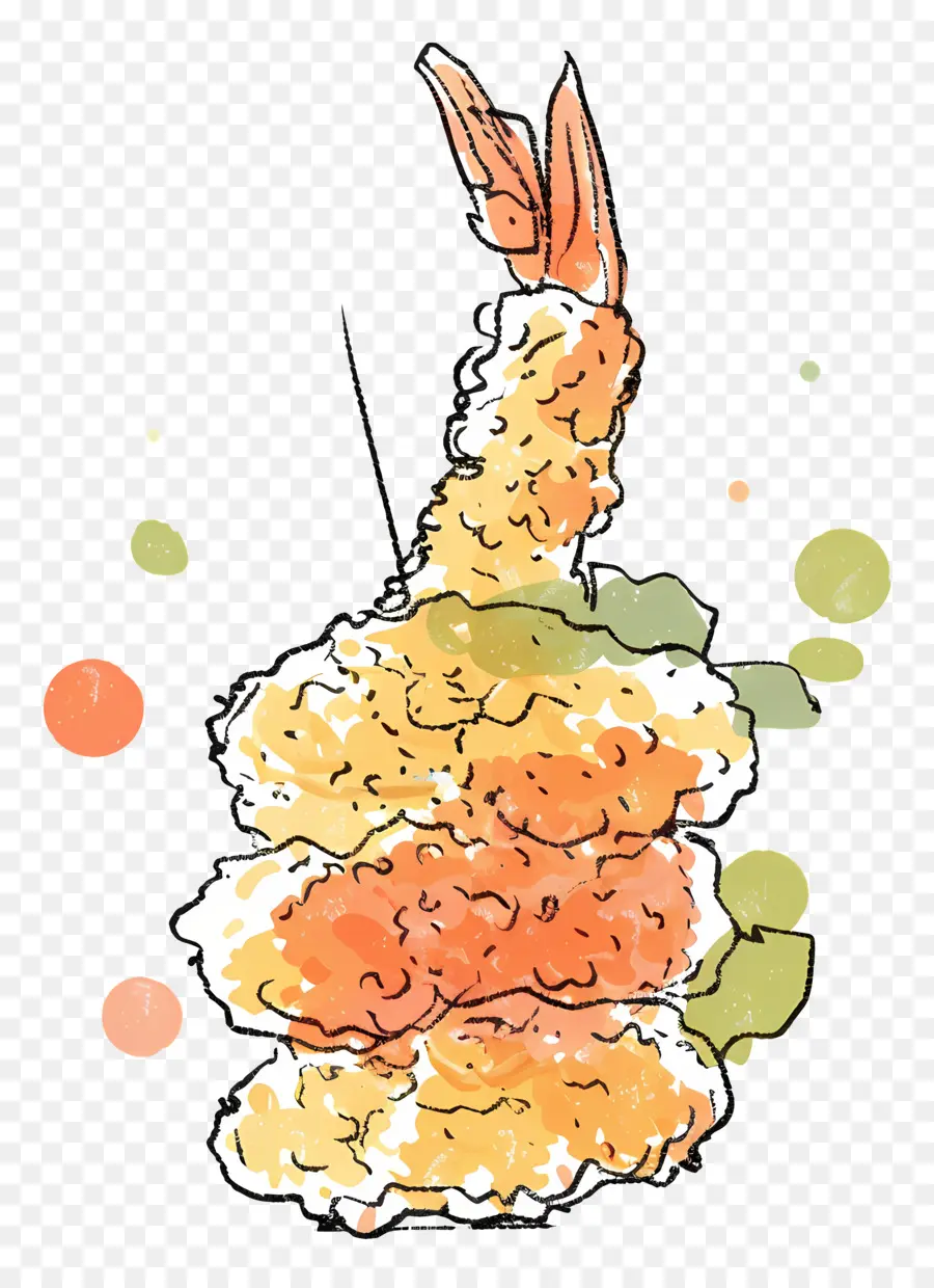 Tempura，Pilha De Camarão PNG