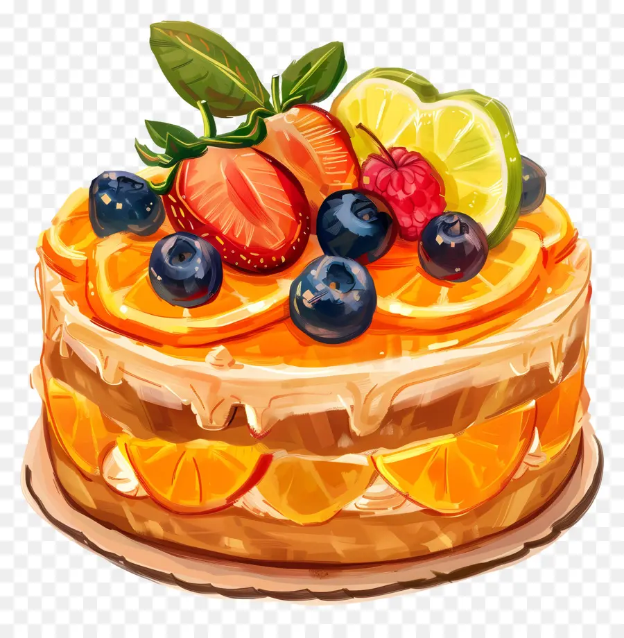 Bolo De Frutas Do Sol，Bolo Em Camadas PNG