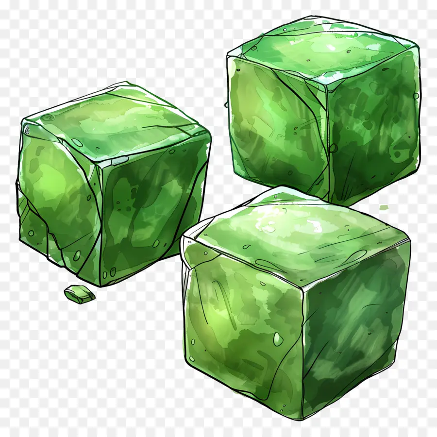 Cubos Verdes，Gelo PNG