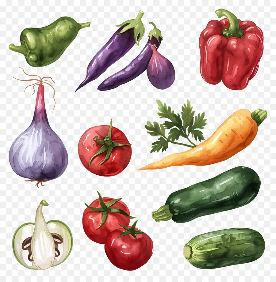 Legumes，Aquarela Legumes PNG