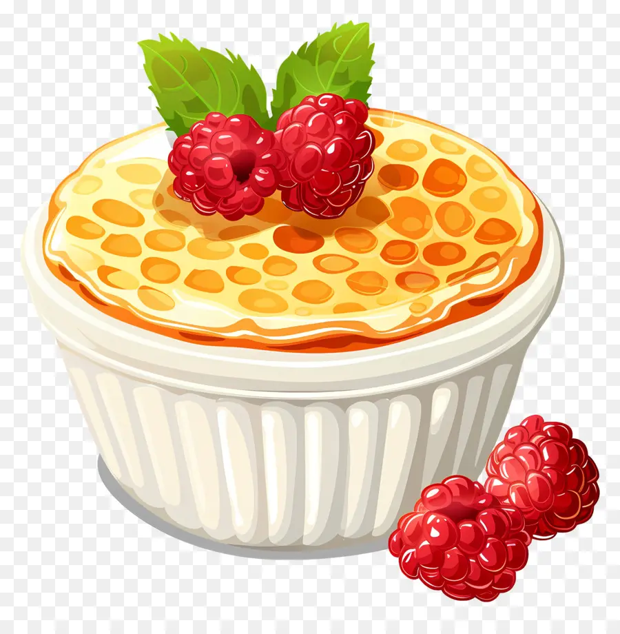 Crème Brûlée，Framboesa PNG