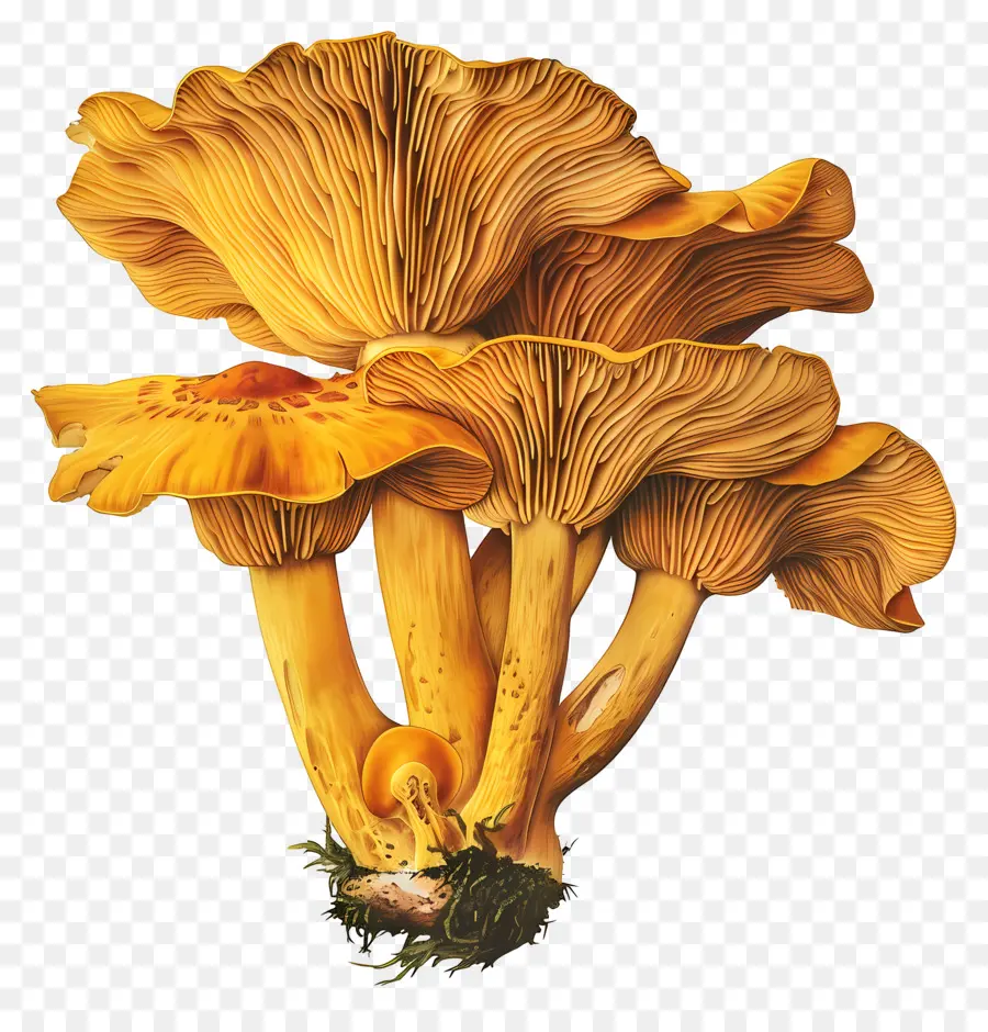 Chanterelle Mushroom，Cogumelos PNG