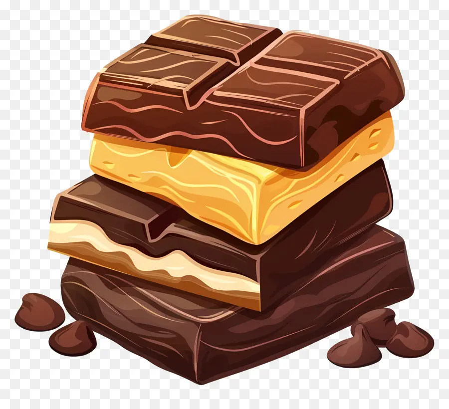 Barras De Chocolate，Doce PNG