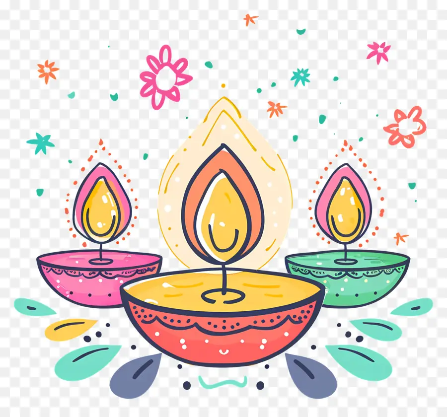 Velas Coloridas，Chama PNG