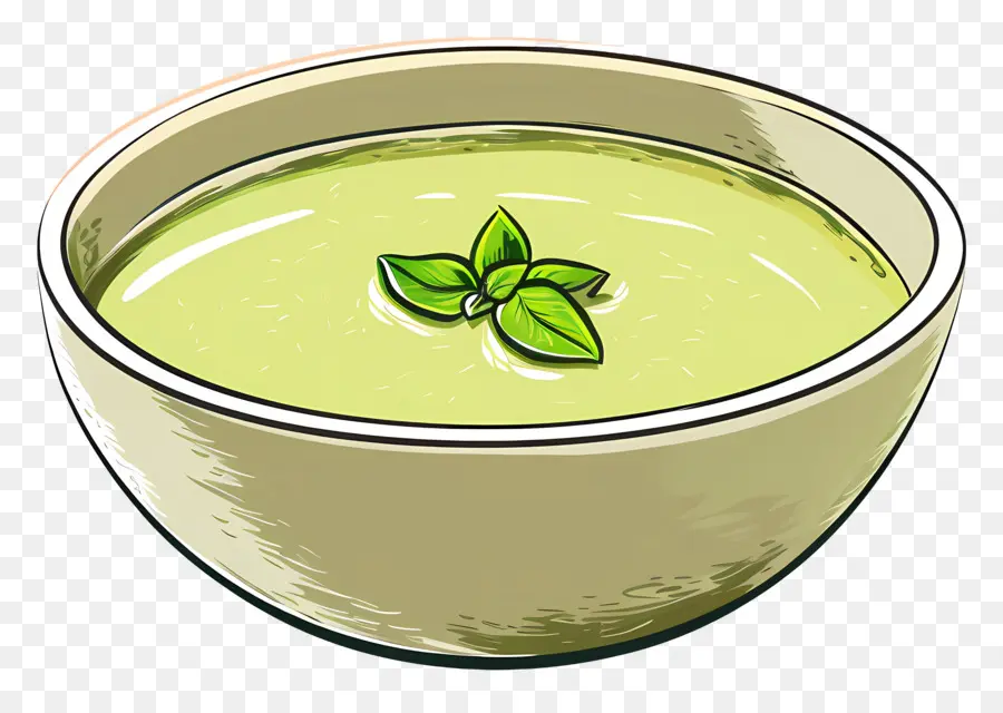 Sopa Verde，Folha De Hortelã PNG