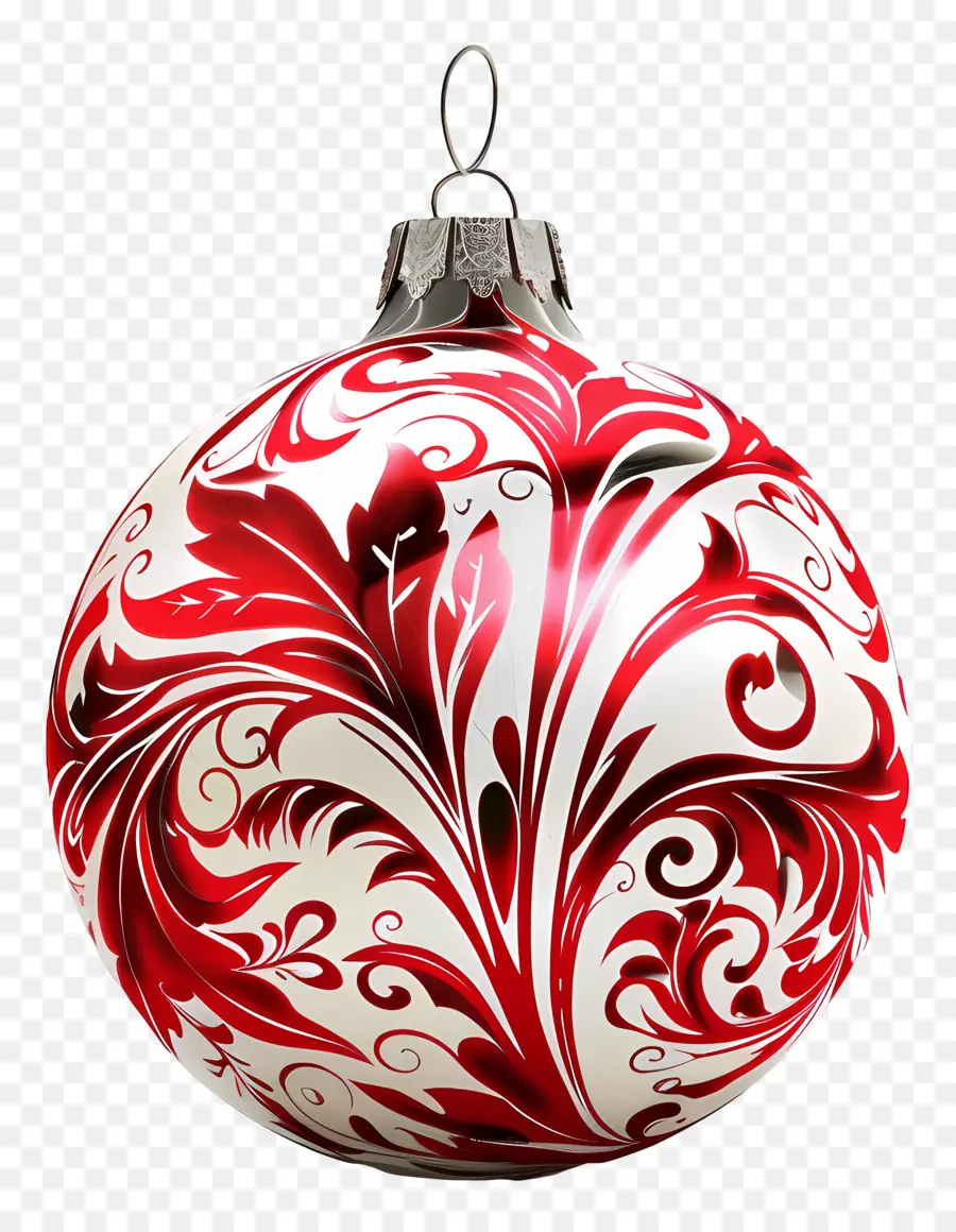 Enfeite De Natal，Ornamento Vermelho E Branco PNG