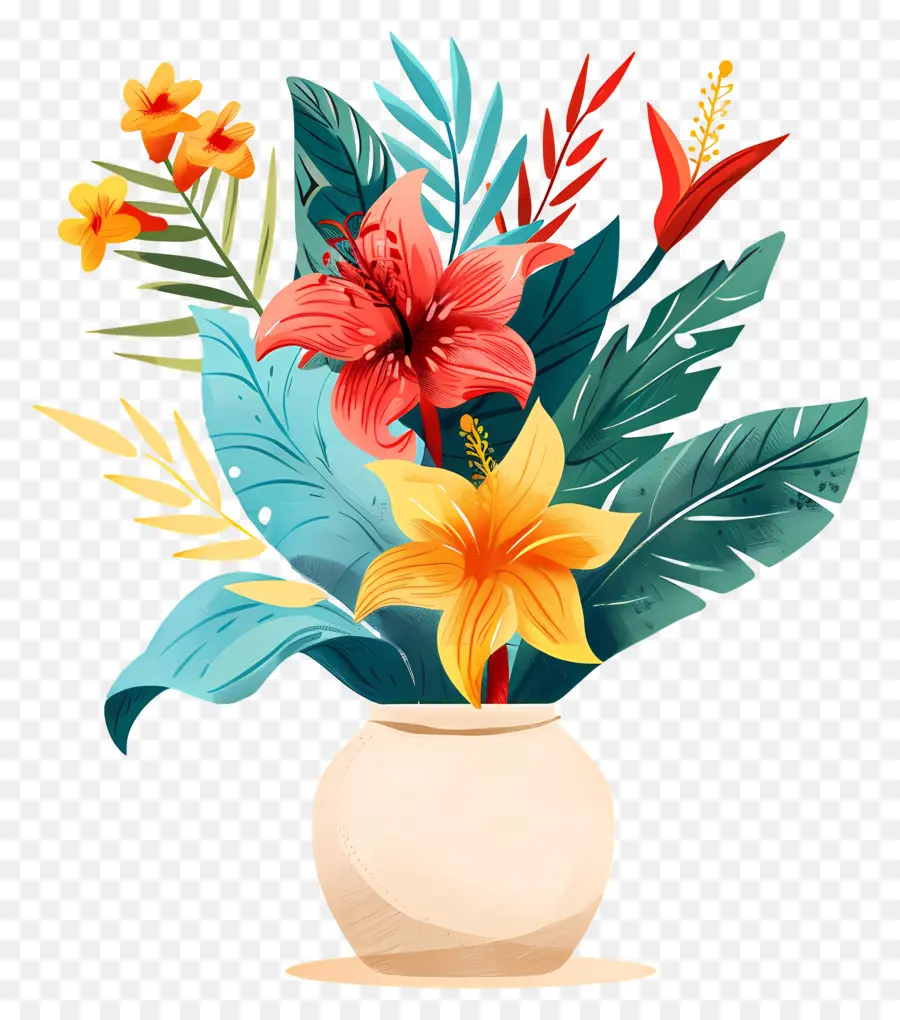 Vaso De Flores，Flores PNG