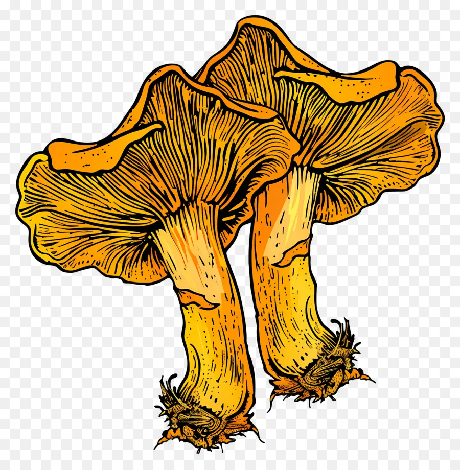 Chanterelle Mushroom，Cogumelos Gigantes PNG