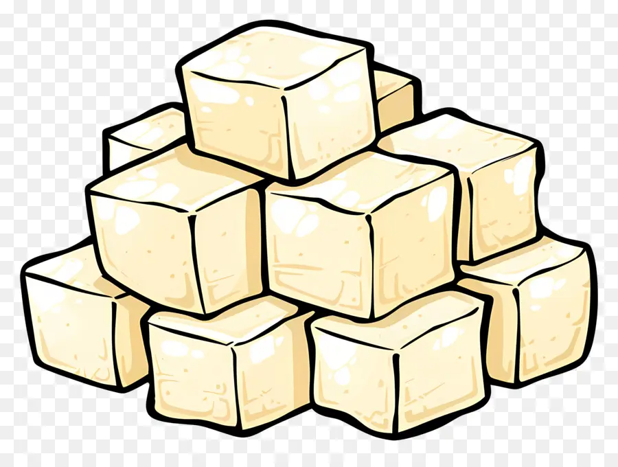 Tofu Cubes，Blocos Brancos PNG