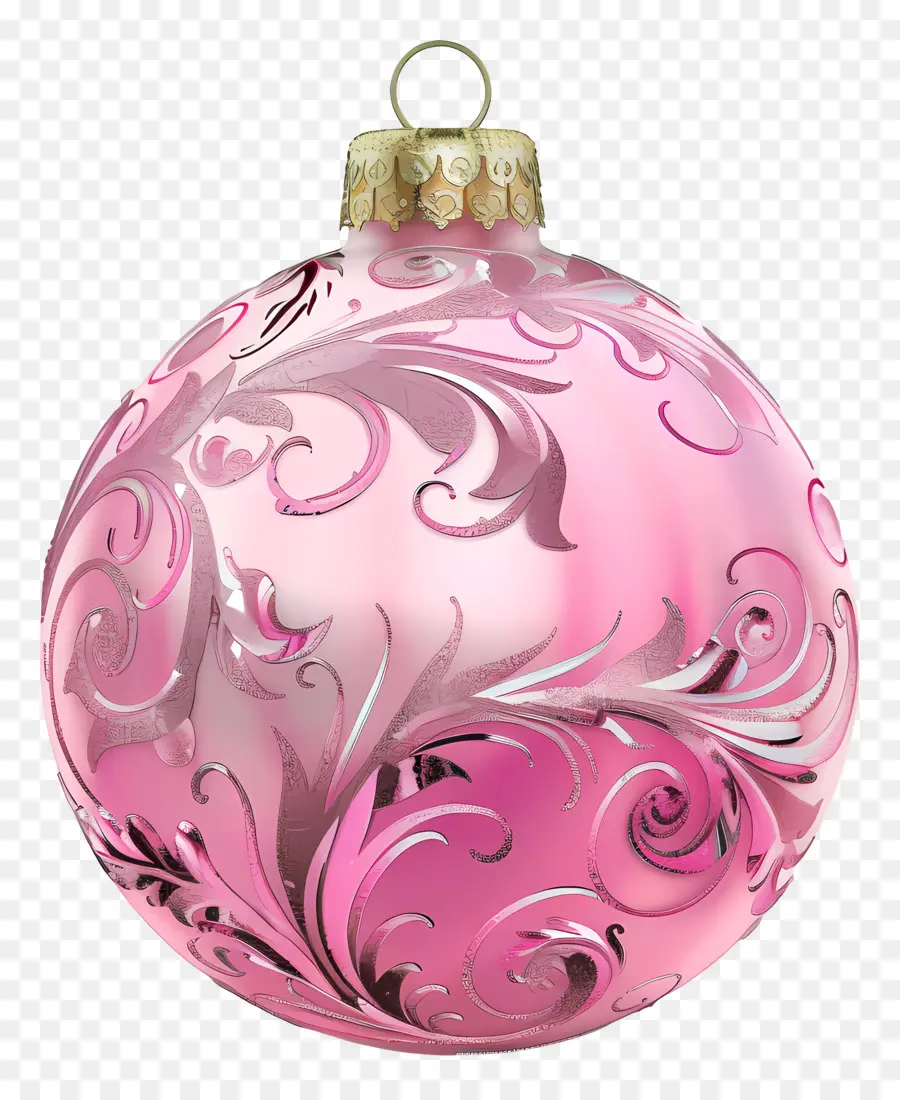 Enfeite De Natal，Bola De Vidro Rosa PNG