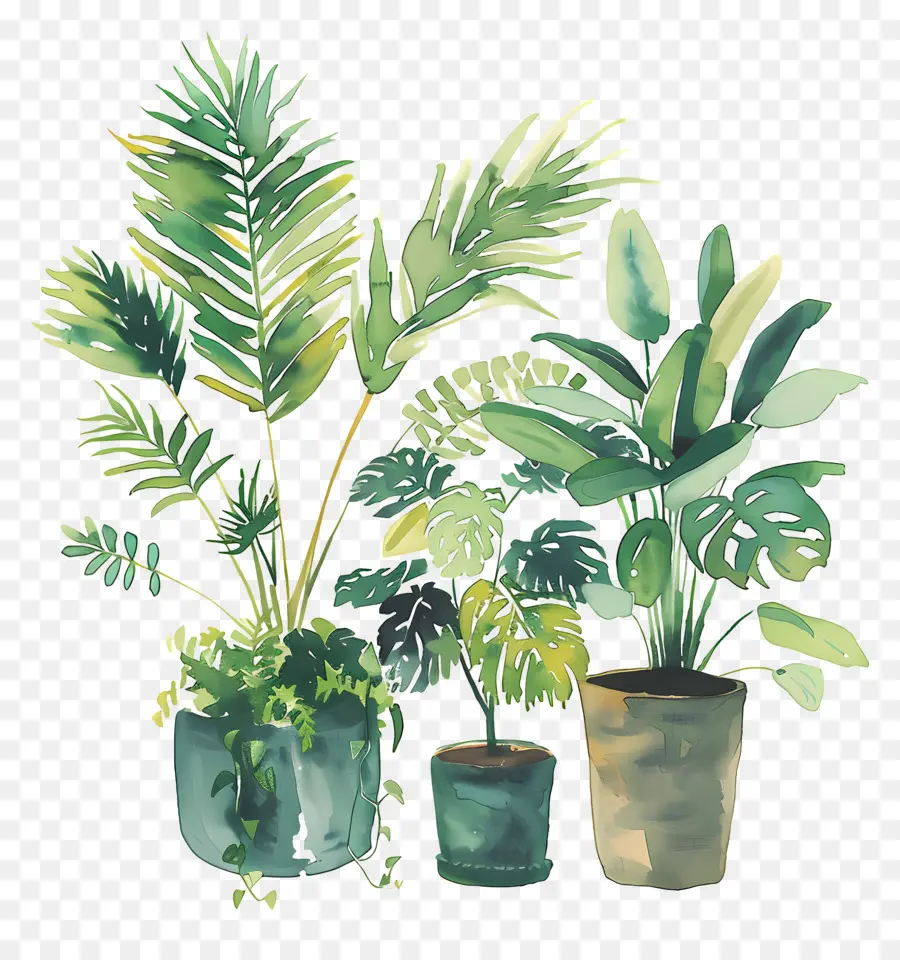 Vasos De Plantas，Folhas PNG