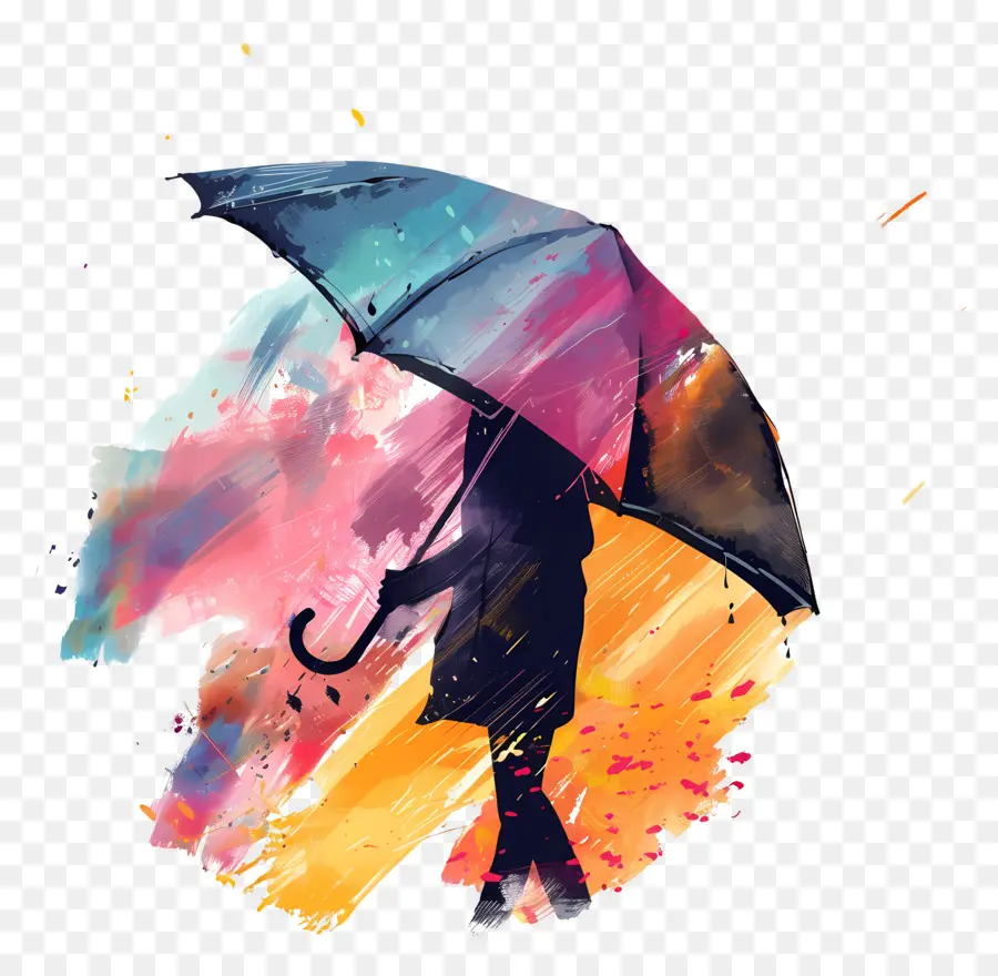 Pessoa Com Guarda Chuva，Chuva PNG