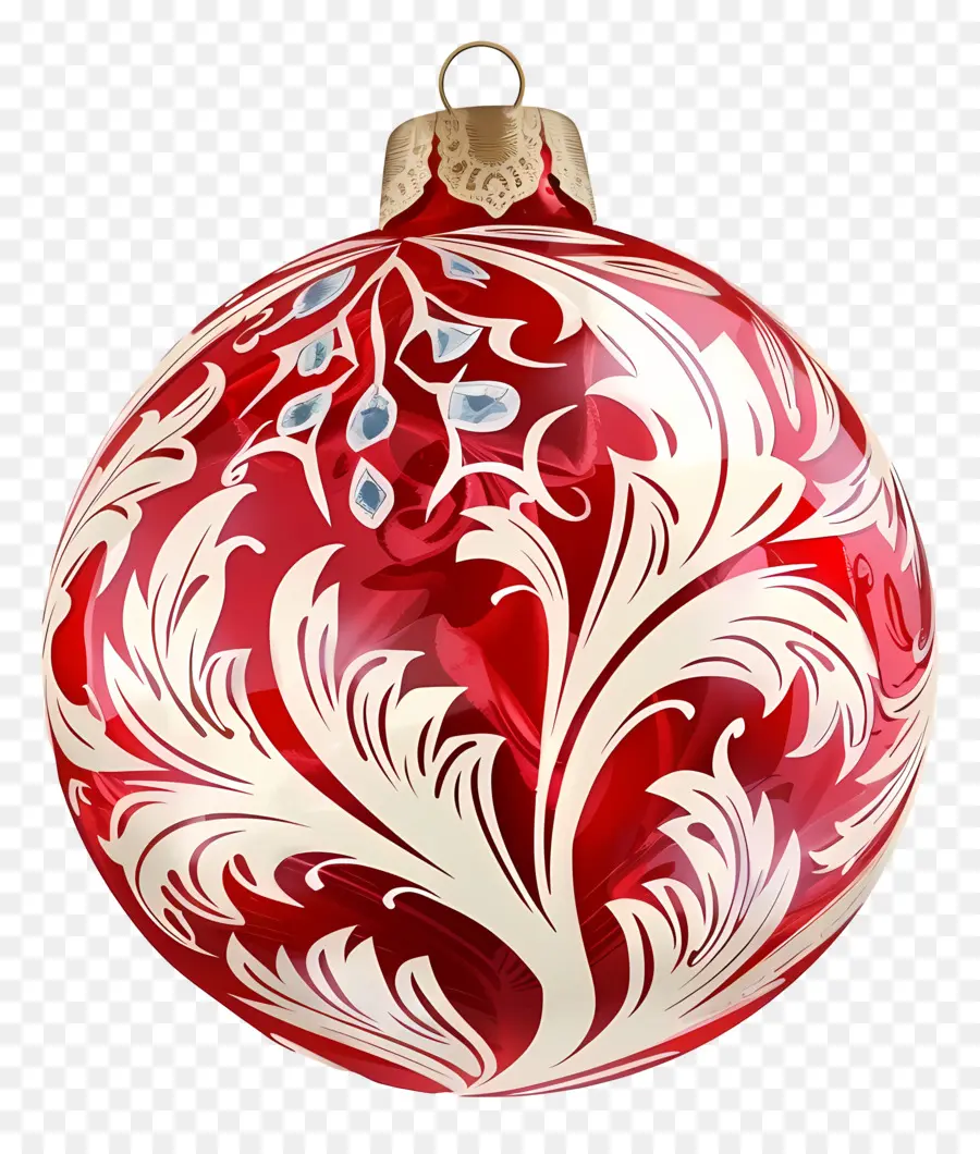 Enfeite De Natal，Ornamento Vermelho E Branco PNG