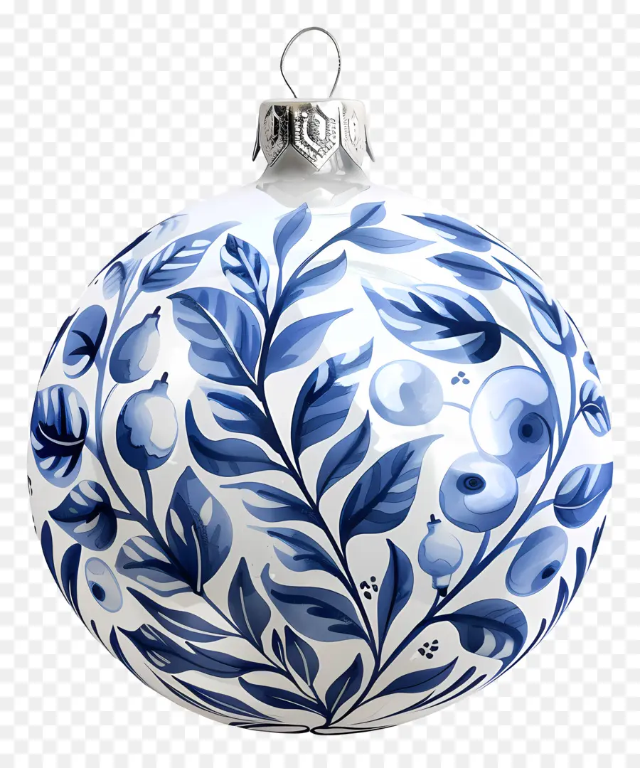 Enfeite De Natal，Ornamento Azul E Branco PNG