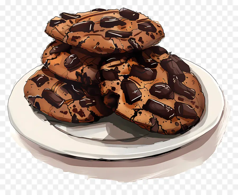 Biscoitos，Pedaços De Chocolate PNG