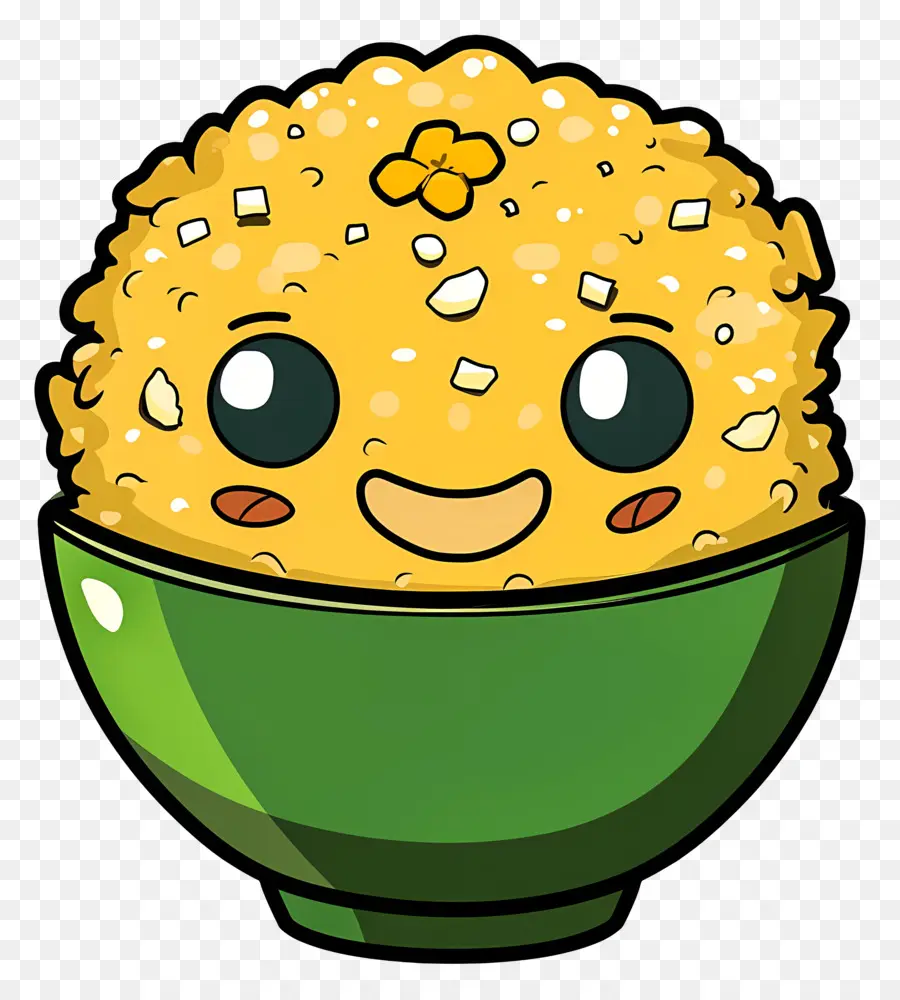 Arroz Frito De Desenho Animado，Tigela Sorridente PNG