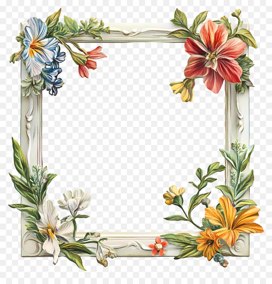 Moldura Floral，Flores PNG