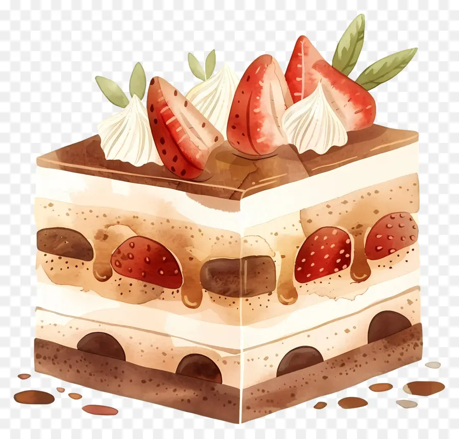 Delicioso Bolo De Morango，Sobremesa PNG