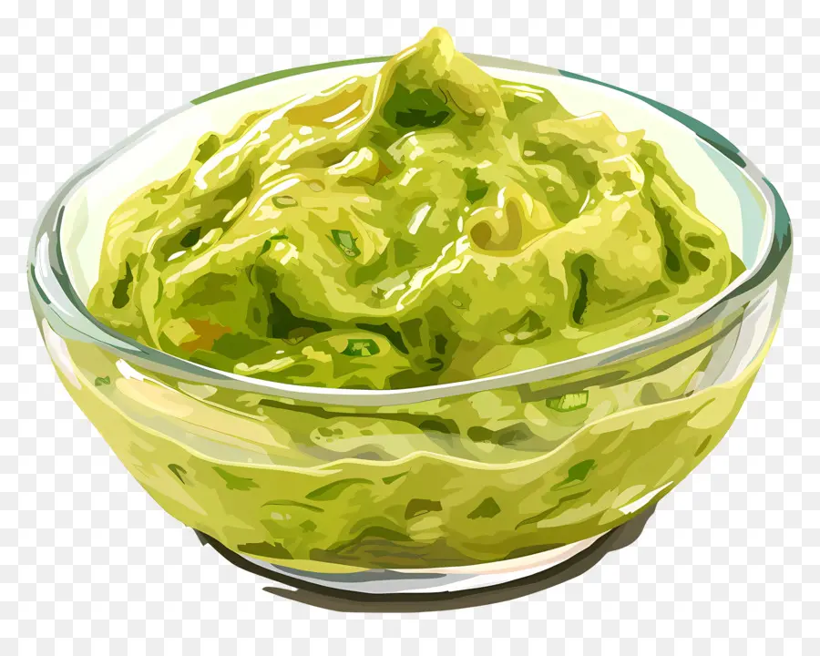 Tigela De Guacamole，Salsa Verde PNG