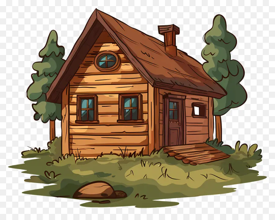 Lodge De Verão，Cartoon Casa PNG