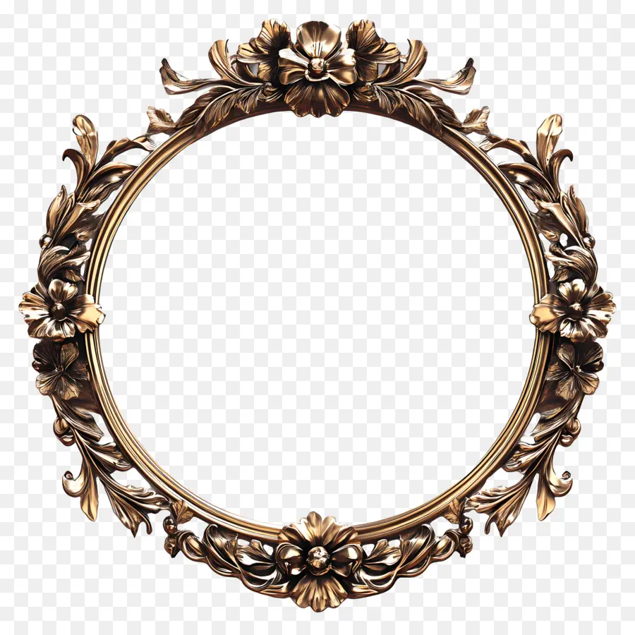 Moldura Ornamentada Dourada，Foto PNG