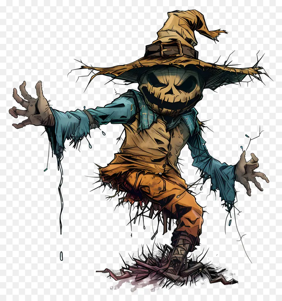 Scarecrow Assustador，Traje De Espantalho PNG