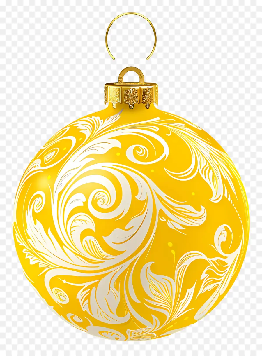 Enfeite De Natal，Ornamento De Natal Amarelo PNG