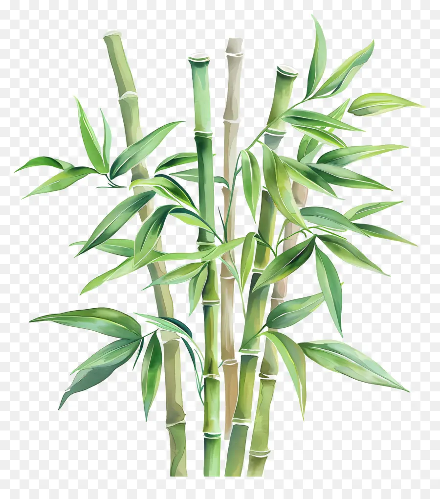 Bambu，Pintura Em Aquarela PNG