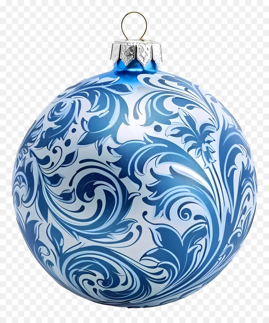 Enfeite De Natal，Ornamento Azul E Branco PNG