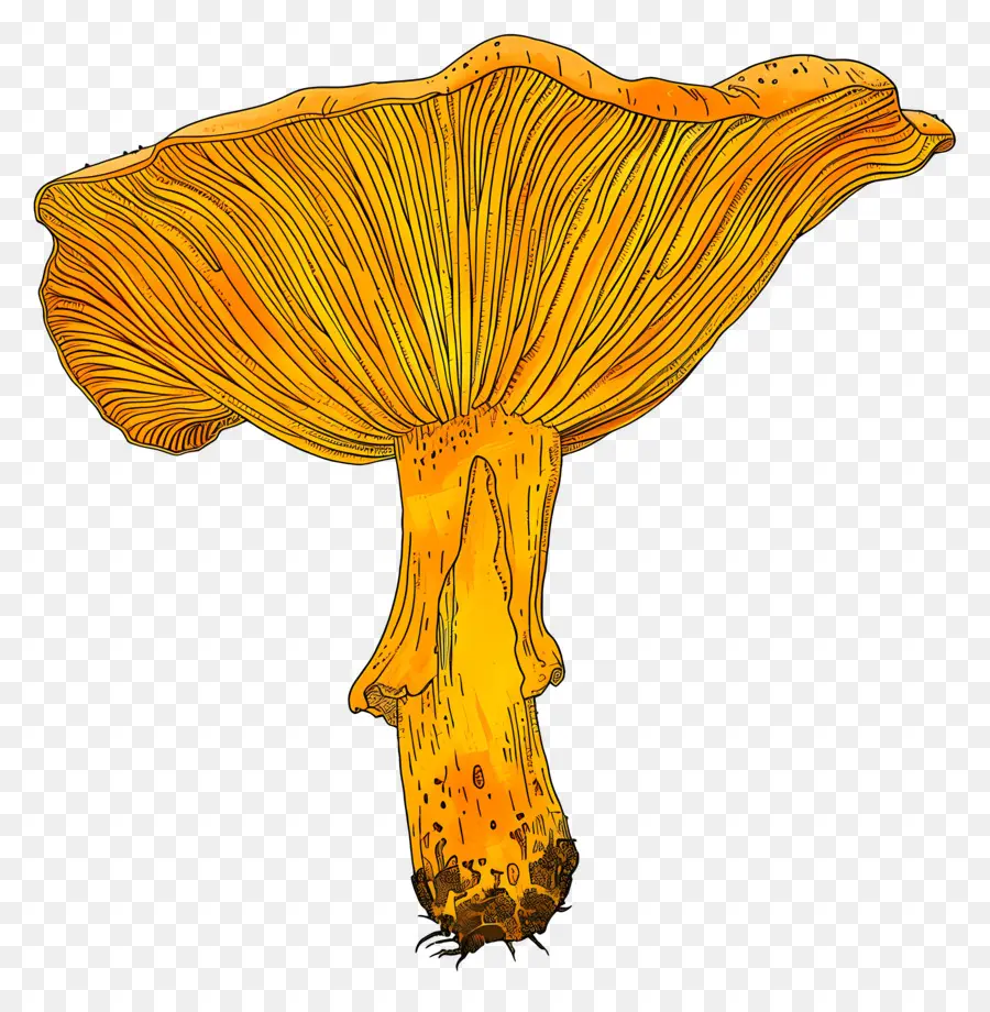 Chanterelle Mushroom，Cogumelo PNG