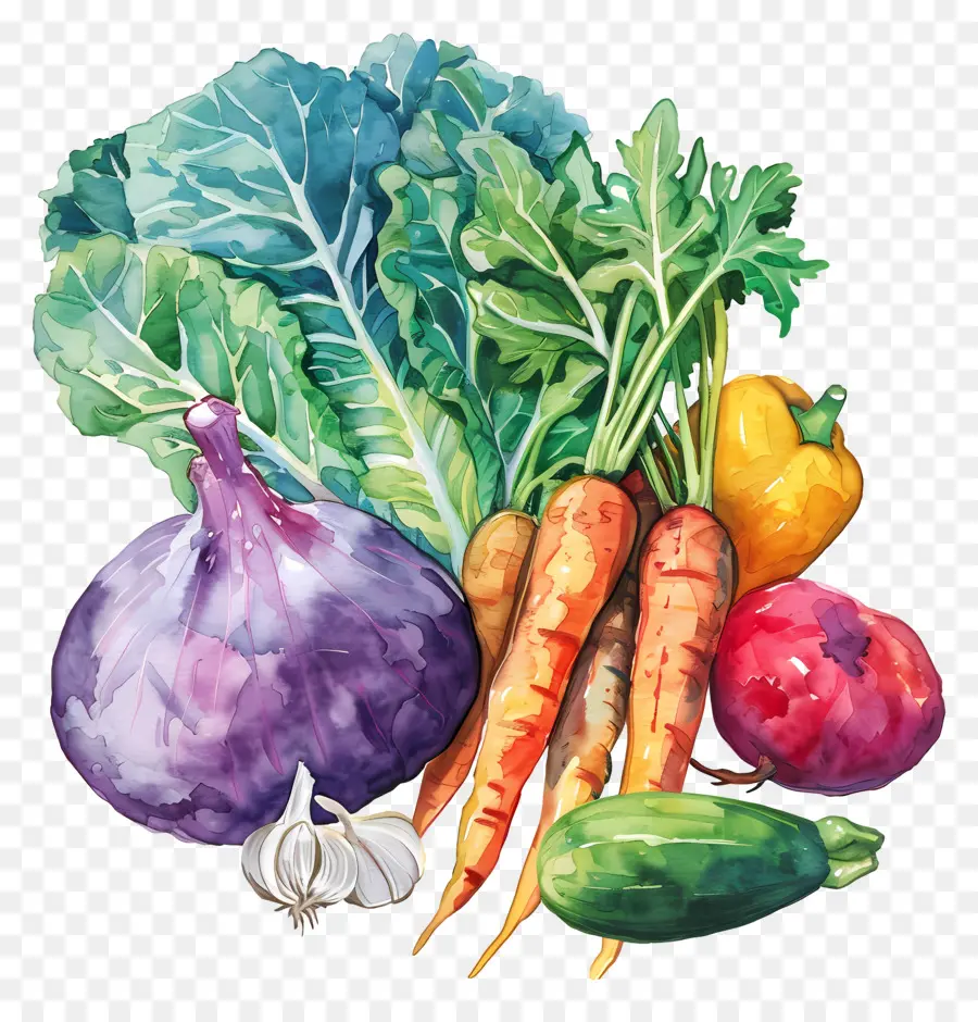 Legumes，Pintura Em Aquarela PNG