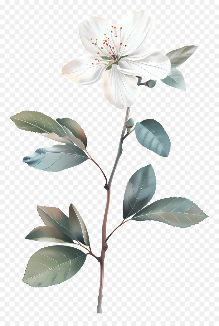 Pastel Flor，Flor Branca PNG