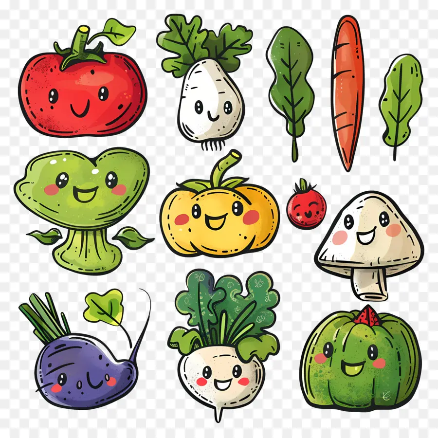 Legumes，Vegetais Sorridentes PNG