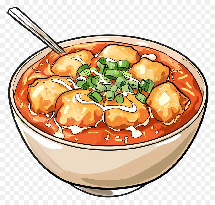 Tteokbokki Brega，A Sopa De Galinha PNG