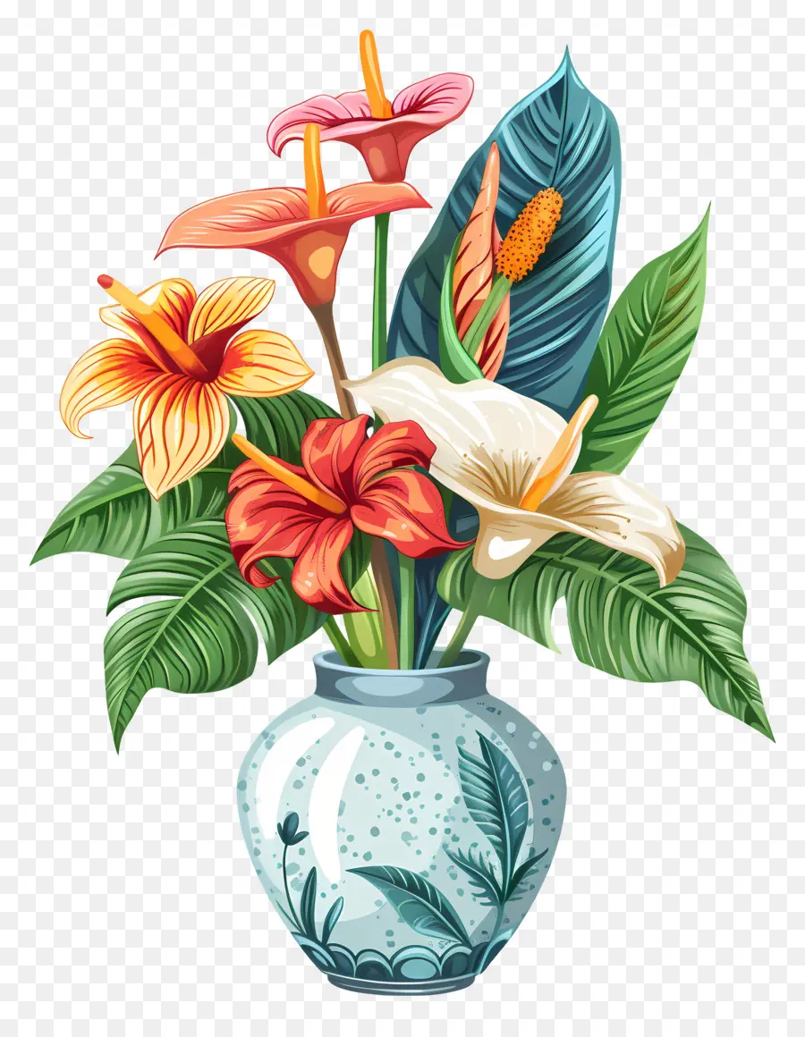 Vaso De Flores，Flores PNG