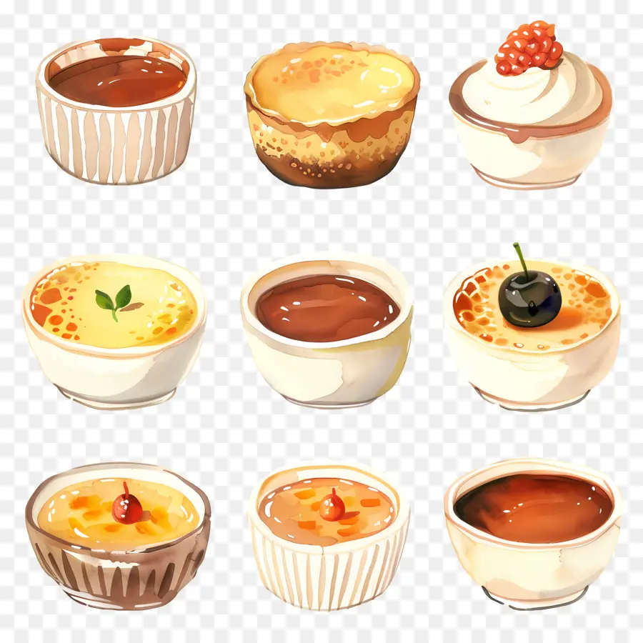 Crème Brûlée，Sobremesas PNG