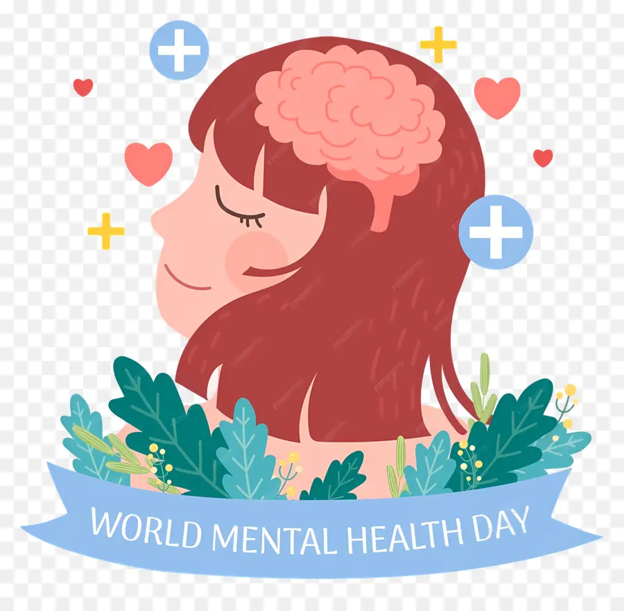 Dia Mundial Da Saúde Mental，Menina Dos Desenhos Animados PNG